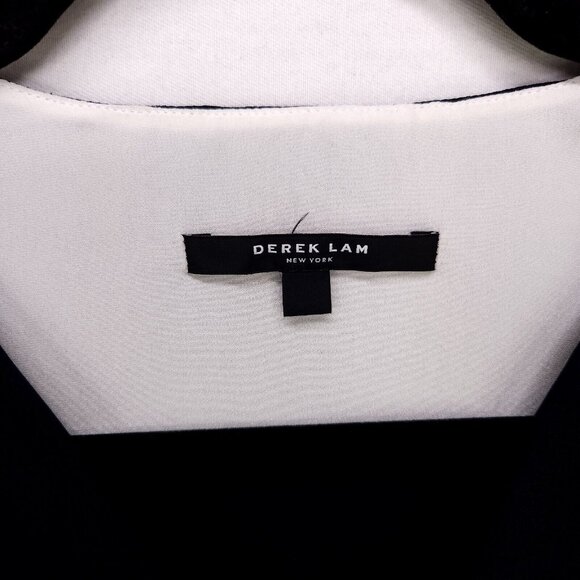 Derek Lam 100% Silk Blouse Buttoned Cold Shoulder Bell Tied Long Sleeve Size 2 - Picture 8 of 13